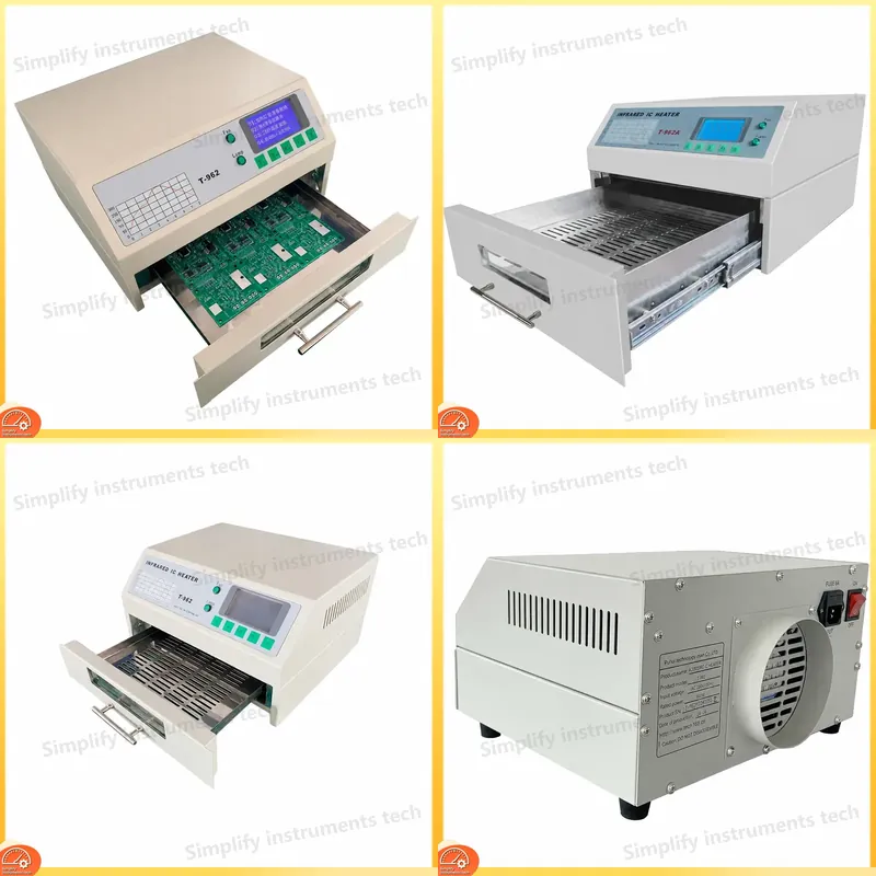 Reflow Oven Pcb T962 - เตาอบรีโฟลว์ T962 110V 220V สถานีรีโฟลว์อินฟราเรด สถานีรีเวิร์ค