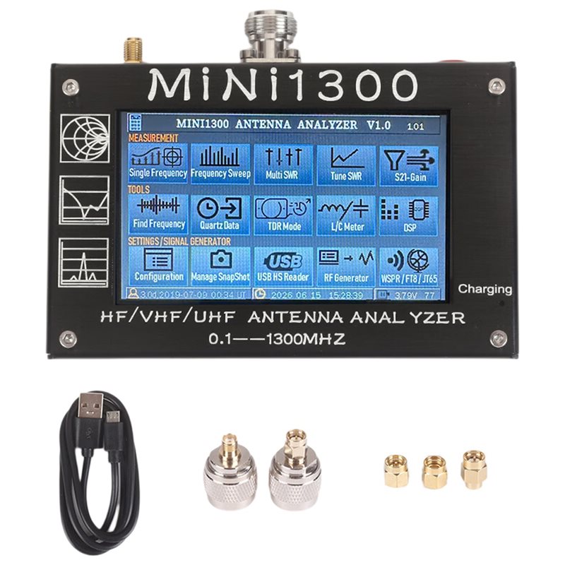 Signal Generator Spectrum Analyzer - ABUI-Mini1300 เครื่องวิเคราะห์เครือข่ายเวกเตอร์ขนาด 4.3 นิ้ว 0.1-1300Mhz /VHF/UHF