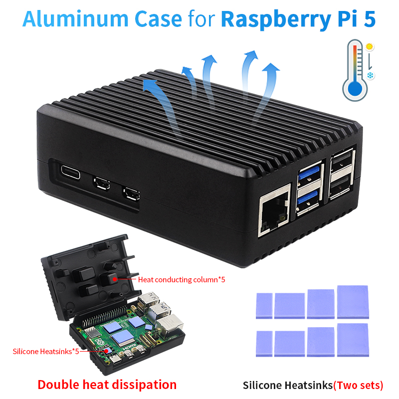 Raspberry Pi 5 เคสโลหะผสมอลูมิ - Raspberry Pi 5 8Gb Kit บทวิจารณ์และราคา
