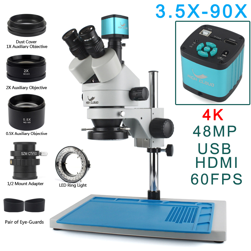 3.5X-90X Simul-FOCAL กล้องจุลท - Stereo Trinocular Microscope Pcb บทวิจารณ์และราคา