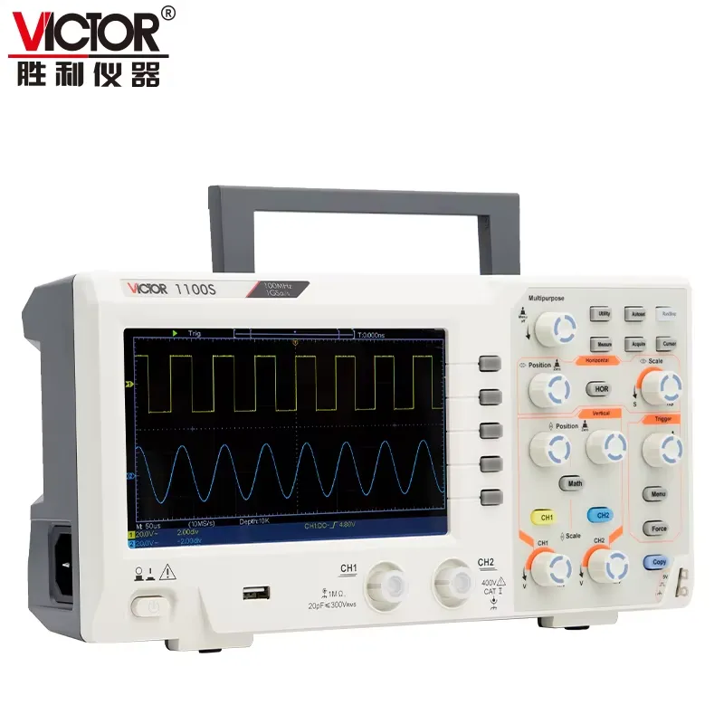 ออสซิลโลสโคป VICTOR 1100S แบนด - Digital Storage Oscilloscope 100Mhz บทวิจารณ์และราคา
