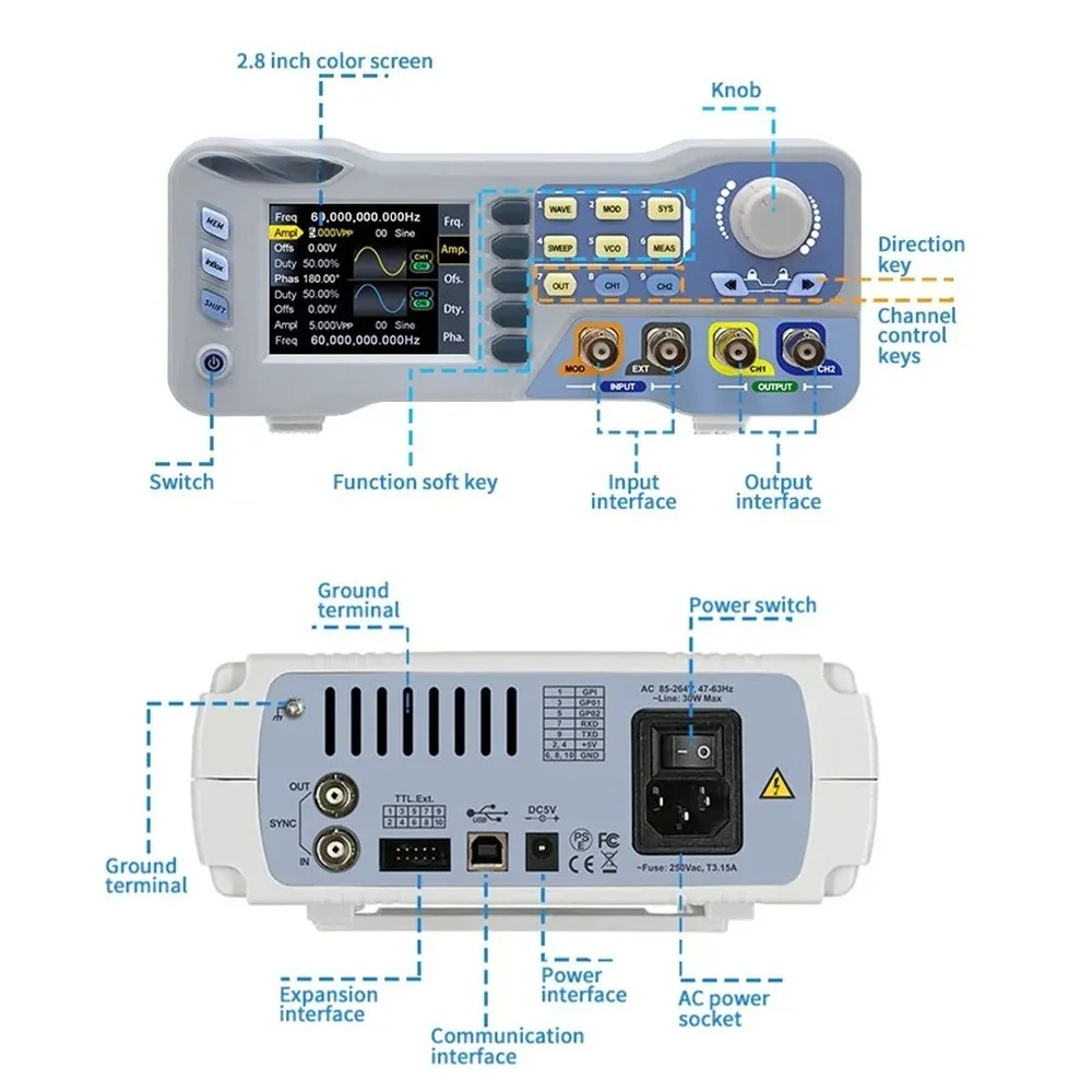 JDS8060 8080 เครื่องกำเนิดสัญญ - Function Arbitrary Waveform Generator บทวิจารณ์และราคา